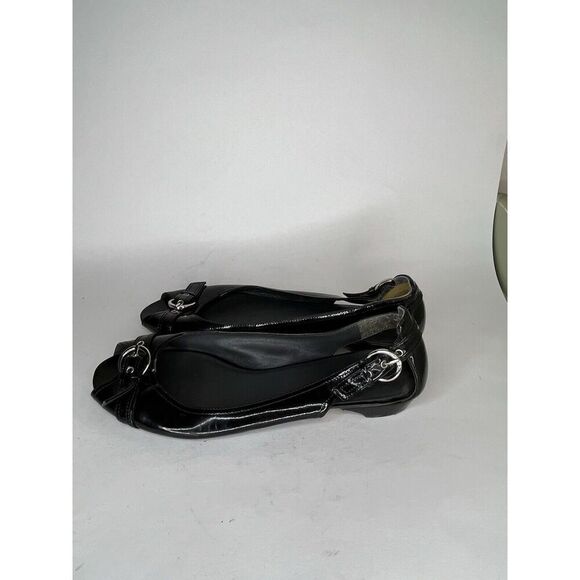 Stuart Weitzman Black Flats with Buckle Detail - Picture 5 of 12